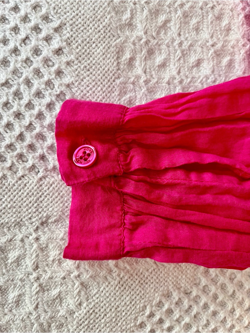 Michael Kors hot pink gauzey hippy summer lightweight tunic top long sleeve - Picture 8 of 9